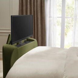 Hermione Green Fabric Ottoman Storage Tv Bed Frame - 6Ft Super King Size - thumbnail 7