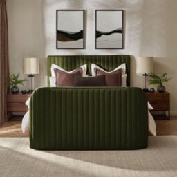 Hermione Green Fabric Ottoman Storage Tv Bed Frame - 6Ft Super King Size - thumbnail 3