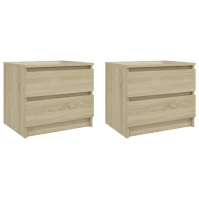 Berkfield Durable Bed Cabinets 2 Pcs Sonoma Oak 50X39X43.5 Cm Engineered Wood - image 1