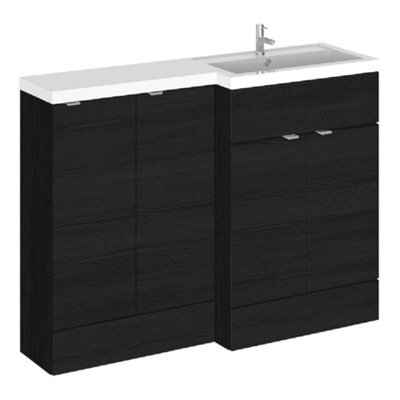 Hudson Reed Fusion 1200mm Right-Hand Basin & Freestanding Vanity Unit - Charcoal Black Matt - image 1
