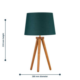 First Choice Lighting Voyage - Dark Oak Table Lamp Or Bedside Light With Dark Green Shade - thumbnail 5