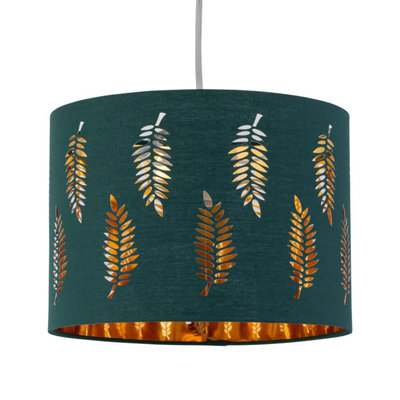 First Choice Lighting Fern Dark Green Cut Out 25Cm Pendant Lightshade - image 1