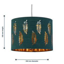 First Choice Lighting Fern Dark Green Cut Out 25Cm Pendant Lightshade - thumbnail 6