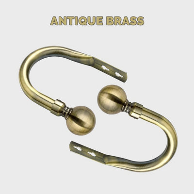 Ameha Set Of 2 Brushed Antique Brass Curtain Hold Backs With Balls Stylish Wall Tie Back And Built To Last Holder Hooks - image 1