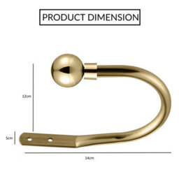 Ameha Set Of 2 Brushed Antique Brass Curtain Hold Backs With Balls Stylish Wall Tie Back And Built To Last Holder Hooks - thumbnail 6