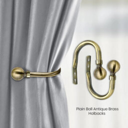 Ameha Set Of 2 Brushed Antique Brass Curtain Hold Backs With Balls Stylish Wall Tie Back And Built To Last Holder Hooks - thumbnail 3