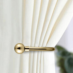 Ameha Set Of 2 Brushed Antique Brass Curtain Hold Backs With Balls Stylish Wall Tie Back And Built To Last Holder Hooks - thumbnail 2