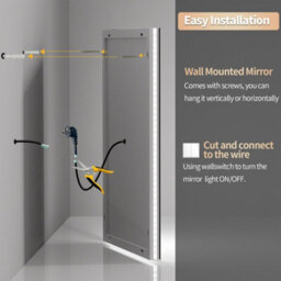 Luvodi 700X900mm Led Bathroom Mirror Front Light And Backlit Vanity Mirror Anti-Fog Wall Mounted - thumbnail 9