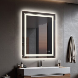 Luvodi 700X900mm Led Bathroom Mirror Front Light And Backlit Vanity Mirror Anti-Fog Wall Mounted - thumbnail 1