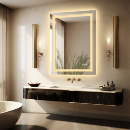 Luvodi 700X900mm Led Bathroom Mirror Front Light And Backlit Vanity Mirror Anti-Fog Wall Mounted - thumbnail 6