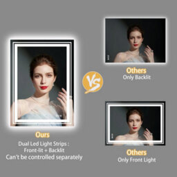 Luvodi 700X900mm Led Bathroom Mirror Front Light And Backlit Vanity Mirror Anti-Fog Wall Mounted - thumbnail 4