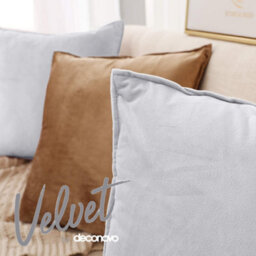 Deconovo Set Of 2 Crushed Velvet Cushion Covers 55Cm X 55Cm Throw Pillow Cases Cushion Covers With Invisible Zipper Fushcia - thumbnail 2