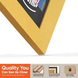 "12X12""  Gold Modern Vinyl Record Frame For 12 Inch Lp Album Covers - Elegant Wall Display - Ak Frames" - thumbnail 3