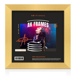 "12X12""  Gold Modern Vinyl Record Frame For 12 Inch Lp Album Covers - Elegant Wall Display - Ak Frames"