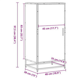 Vidaxl Shoe Rack Smoked Oak 48X38X97.5 Cm Engineered Wood - thumbnail 3