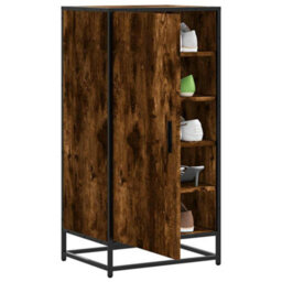 Vidaxl Shoe Rack Smoked Oak 48X38X97.5 Cm Engineered Wood - thumbnail 1