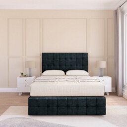 "Sloomy 4Ft Berlin Divan Bed Base Black Naples ,4 Drawers, 12"" Footboard & 26"" Struts Headboard - Small Double" - thumbnail 2