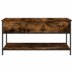 Berkfield Coffee Table Smoked Oak 100X50X50 Cm Engineered Wood And Metal - thumbnail 5