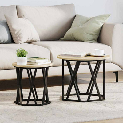 Berkfield Nesting Side Tables 2 Pcs Sonoma Oak Engineered Wood - image 1