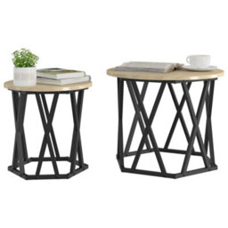 Berkfield Nesting Side Tables 2 Pcs Sonoma Oak Engineered Wood - thumbnail 3