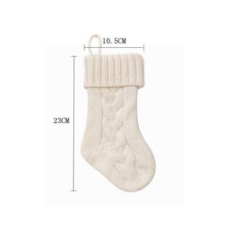 Amorly 2Pcs Mini Cable Knit Christmas Stockings, Burgundy Ivory Small Hanging Stockings For Christmas Tree Fireplace Holiday Decor - thumbnail 4
