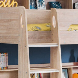 Orion Oak Wooden Storage Bunk Bed Frame Only - 3Ft Single - thumbnail 3