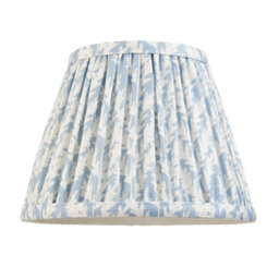 Loops Elegant Set Of 2 Handcrafted Tapered Cylinder Lamp Shades In Shell Bay Blue Fabric - thumbnail 5