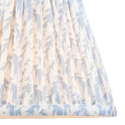 Loops Elegant Set Of 2 Handcrafted Tapered Cylinder Lamp Shades In Shell Bay Blue Fabric - thumbnail 2