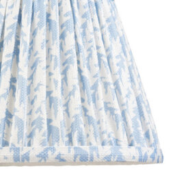 Loops Elegant Set Of 2 Handcrafted Tapered Cylinder Lamp Shades In Shell Bay Blue Fabric - thumbnail 3