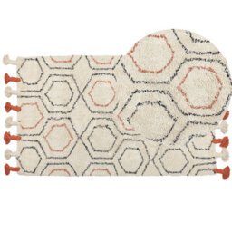 Beliani Rug Hajipur Beige 80 X 150 Cm Cotton - thumbnail 1