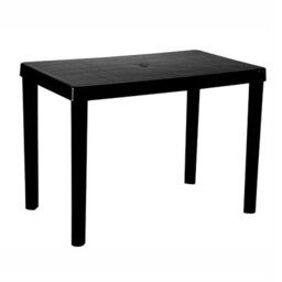 Simpa Black Plastic Parasol Garden Tables 100Cm X 60Cm