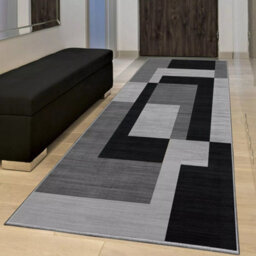Ameha Printed Area Rugs Living Room 80X150 Cm Style Modern Floor Carpet Super Soft Milo Black And Grey Extra Large Rug - thumbnail 5