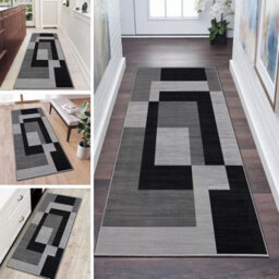 Ameha Printed Area Rugs Living Room 80X150 Cm Style Modern Floor Carpet Super Soft Milo Black And Grey Extra Large Rug - thumbnail 7