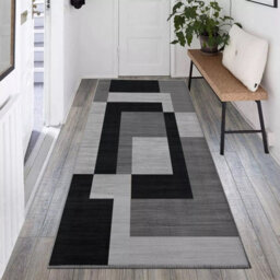 Ameha Printed Area Rugs Living Room 80X150 Cm Style Modern Floor Carpet Super Soft Milo Black And Grey Extra Large Rug - thumbnail 3