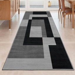 Ameha Printed Area Rugs Living Room 80X150 Cm Style Modern Floor Carpet Super Soft Milo Black And Grey Extra Large Rug - thumbnail 8
