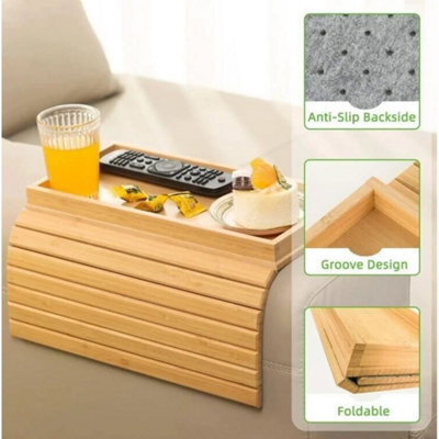 Bamboo Sofa Armrest Organizer Remote Holder - image 1