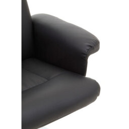 Orsina Comfortable Black Leather Effect Recliner, Modern Retro Recliner For Livingroom, Functional Swivel Recliner - thumbnail 9