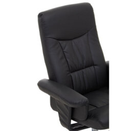 Orsina Comfortable Black Leather Effect Recliner, Modern Retro Recliner For Livingroom, Functional Swivel Recliner - thumbnail 8