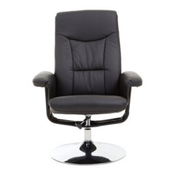 Orsina Comfortable Black Leather Effect Recliner, Modern Retro Recliner For Livingroom, Functional Swivel Recliner - thumbnail 5