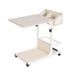 White Maple Over Bed Chair Table Desk Hospital Height Adjustable Overbed Laptop Stand - thumbnail 6