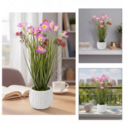 Crystals 50Cm Modern Faux Artificial Morning Glory Plantsplants In Pot Silk Flowers - thumbnail 3