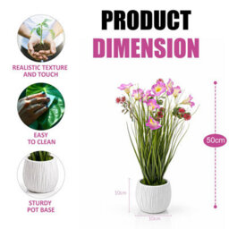 Crystals 50Cm Modern Faux Artificial Morning Glory Plantsplants In Pot Silk Flowers - thumbnail 8