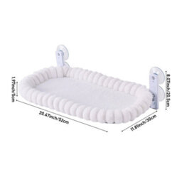 Cat Window Hammock Bed Perch With 4 Strong Suction Cups For Indoor Cats Sturdy White- 52X30Cm - thumbnail 2