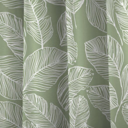 Fusion Matteo 100% Cotton Light Filtering Pair Of Green Eyelet Curtains - thumbnail 3