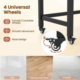 120Cm Mobile Desk W/ Storage Bag Teak - thumbnail 3