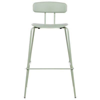 Wyld And Coco Set Of 2 Light Green Counter-Height Bar Stools With Powder-Coated Metal Legs - image 1