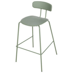 Wyld And Coco Set Of 2 Light Green Counter-Height Bar Stools With Powder-Coated Metal Legs - thumbnail 6