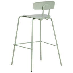Wyld And Coco Set Of 2 Light Green Counter-Height Bar Stools With Powder-Coated Metal Legs - thumbnail 5
