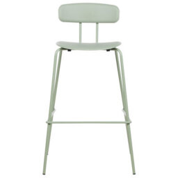 Wyld And Coco Set Of 2 Light Green Counter-Height Bar Stools With Powder-Coated Metal Legs - thumbnail 1