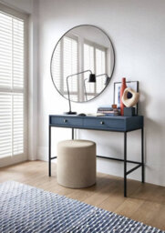 Arte Mono Contemporary Dressing Table Computer Desk 2 Drawers Navy (H)780mm (W)1040mm (D)500mm - thumbnail 4